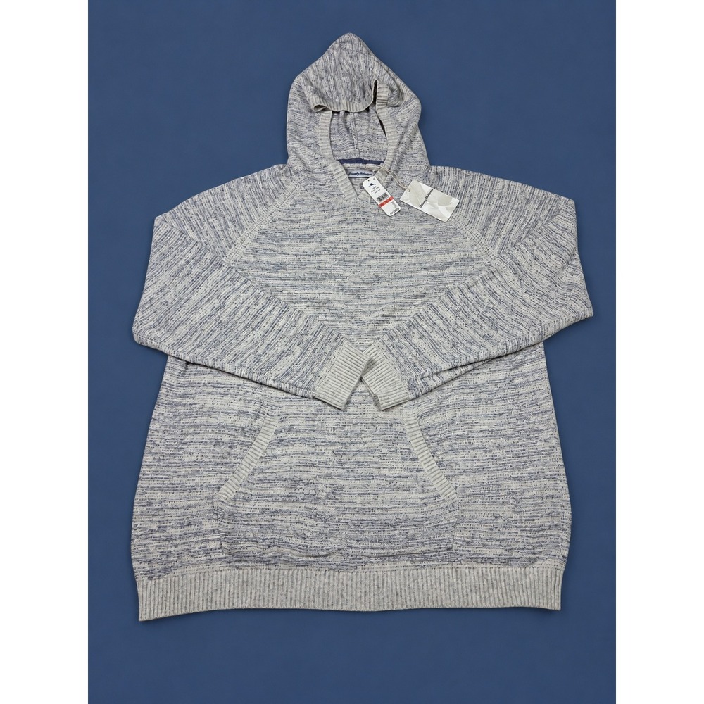Tommy Bahama Coastal Fog Hoodie Size 3X / XXXL Off White Marled Cotton Knit